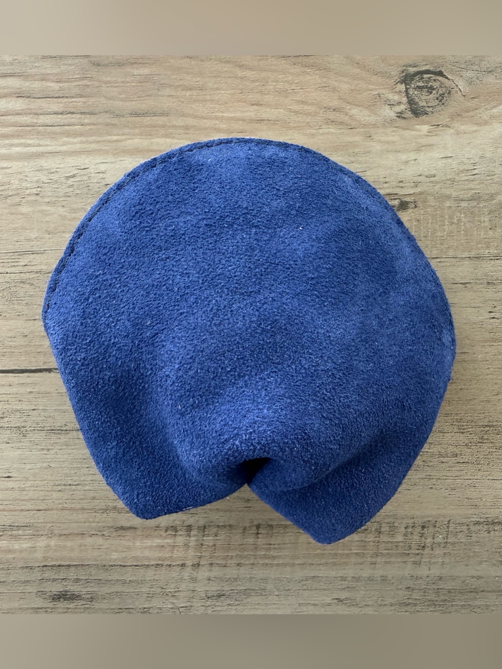 Portland Leather Blue Suede Fortune Cookie Pouch